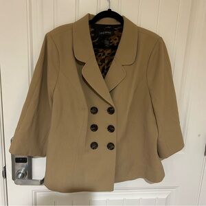 Lane Bryant Tan 3/4 Sleeve Button Up Blazer Size 22